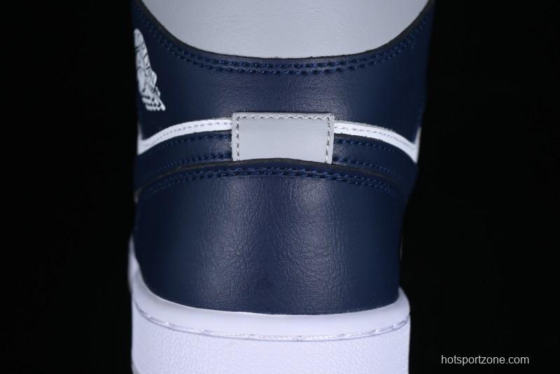 Nike Air Jordan 1 Mid AJ1 Basketball Shoes in Grey Blue - DQ8426-104