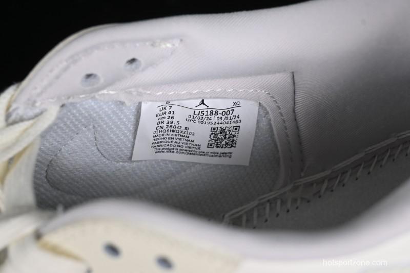 Nike Travis Scott x Fragment Design x Air Jordan 1 Low OG SP AJ1 LV Collaboration Light Blue Low-Top Casual Sneakers - LJ5188-007