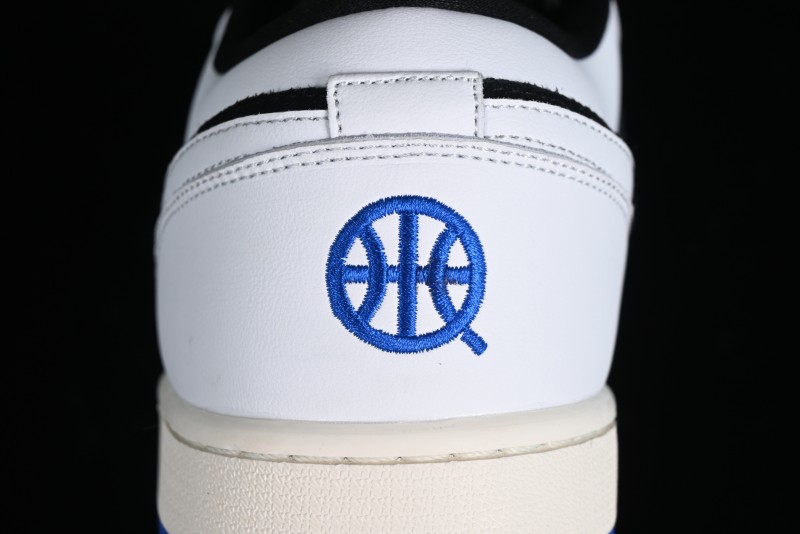 Nike Air Jordan 1 Low "Quai 54" Casual Sneakers in White Black Blue - HQ0764-001