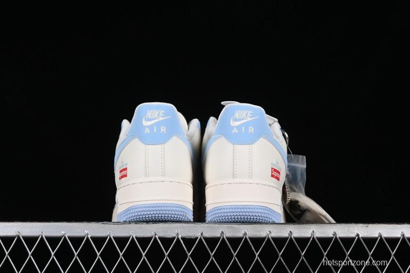 Nike Air Force 1 '07 Low Supreme Stone Island Collaboration - Sky Blue Casual Sneakers - BB9599-205