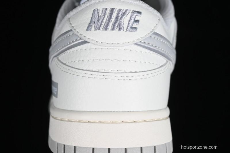 Nike Supreme x Nike SB Dunk Low Casual Skate Shoes in Beige Grey - RM2308-233