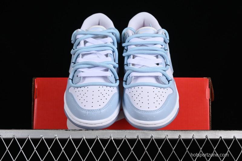 Nike Dunk Low SB Casual Sneakers in Light Blue with Sea Salt Lime Accents - FJ7743-194