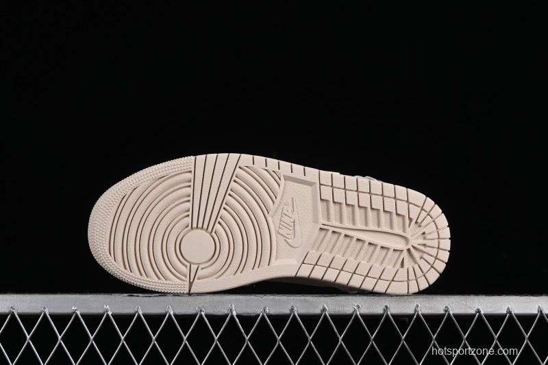 Nike Air Jordan 1 Low "Method of Make" Casual Sneakers in White Gold - FN5032-200