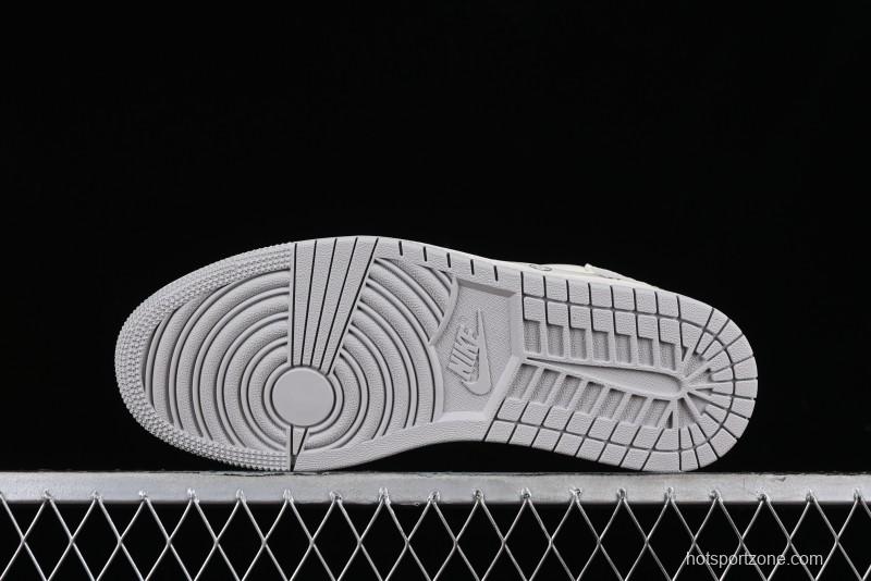 Nike Travis Scott x Fragment Design x Jordan Air Jordan 1 Low OG SP AJ1 LV Grey Denim Culture Casual Sneakers - LJ5188-004