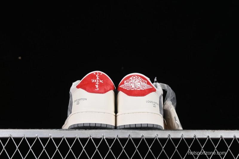 Nike Travis Scott x Fragment Design x Air Jordan 1 Low OG SP AJ1 LV Collaboration Casual Sneakers - XY2688-103