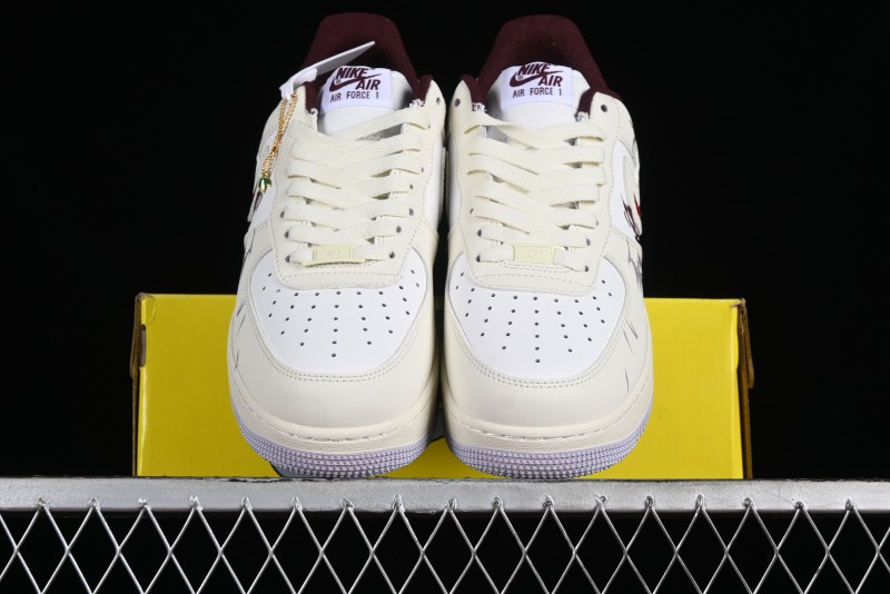 Nike Air Force 1'07 Low "MUD" Casual Sneakers with Bamboo Forest and Wandering Swordsman Print - XC2351-110
