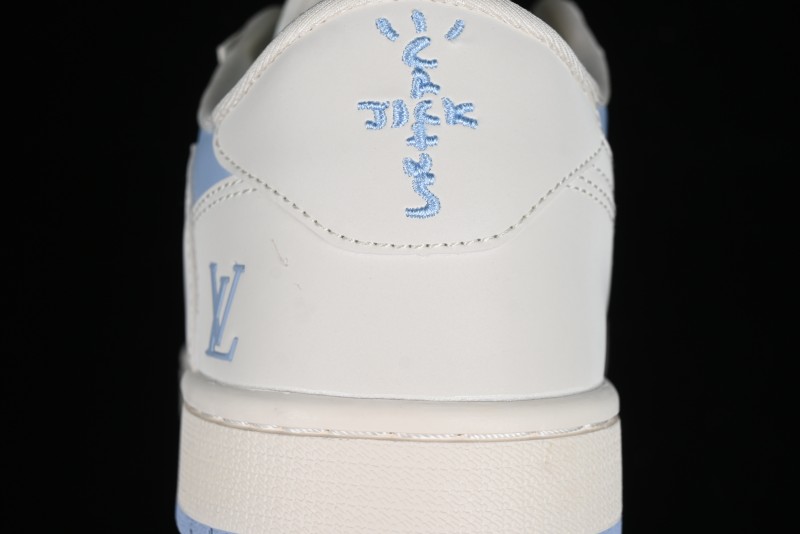 Nike Travis Scott x Fragment Design x Jordan Air Jordan 1 Low OG SP AJ1 LV Blue Double Hook Casual Sneakers - BB6588-103