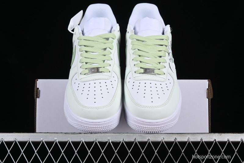 Nike Air Force 1 '07 Low Casual Sneakers with Anime-inspired Green Apple Spray Paint Design - DY8899-002