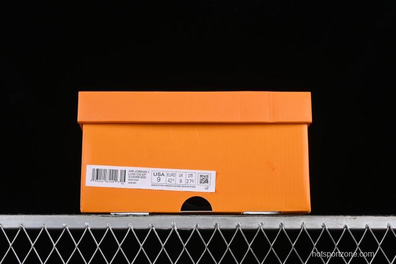 Nike Travis Scott x Fragment Design x Jordan Air Jordan 1 Low OG SP AJ1 LV Khaki Denim Casual Sneakers - SJ2068-009