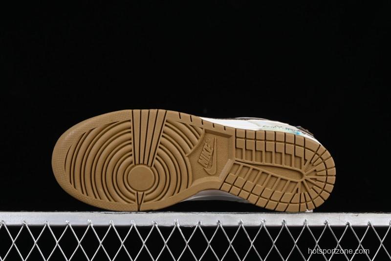 Nike Dunk Low Panda Prank Sail Era Sails Tan Brown SB Strap Low-Top Casual Skate Shoes - FV3629-371