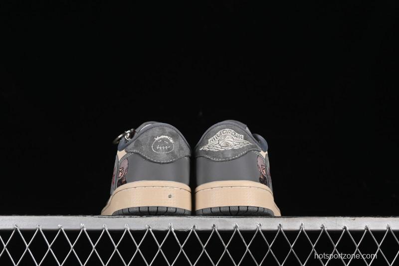 Nike Travis Scott x Fragment Design x Air Jordan 1 Low OG SP AJ1 Retro Sneakers - CH6336-013