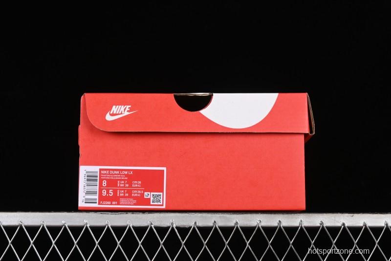 Nike Dunk Low LX SB Casual Skate Shoes in Brown Ostrich - FJ2260-001