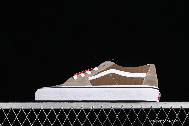 Vans SK8-Low Retro Color Blocking Low-Top Canvas Sneakers in Green/Brown - VN0A4UUKAON