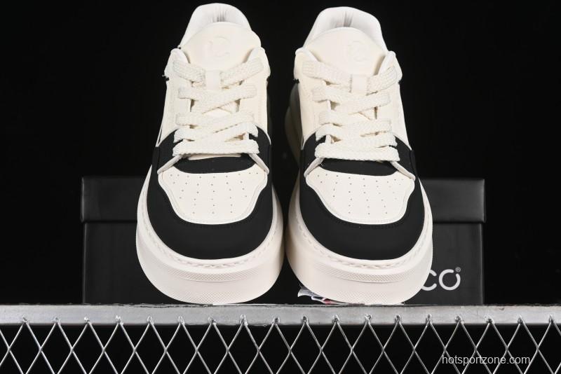 ECCO 2024 New Fashion Simple Versatile Genuine Leather White Sneakers - 61881301001