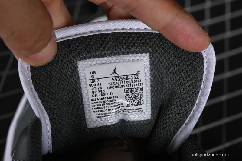 Nike Air Jordan 1 Low AJ1 Black Grey Low-Top Lifestyle Basketball Shoes - 553560-152