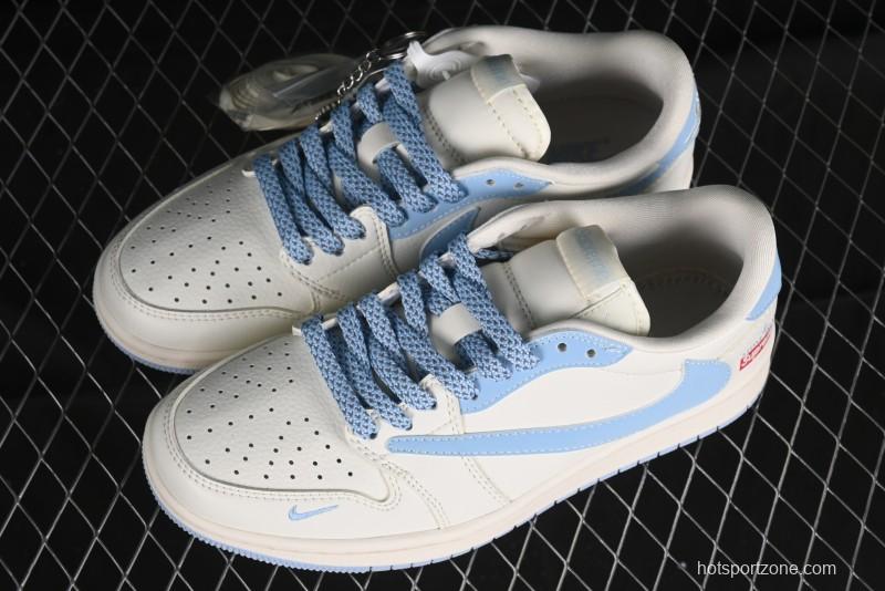 Nike Travis Scott x Fragment Design x Air Jordan 1 Low OG SP AJ1 Stone Island Collaboration - BB6588-105