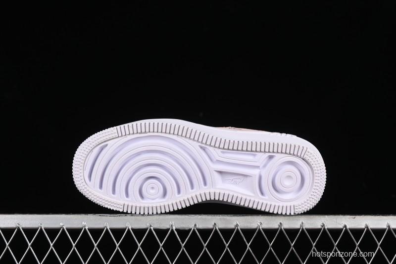 Nike Air Force 1 PLT Low-Top Casual Sneakers with Speed-Inspired Swoosh Design - DJ9946-602