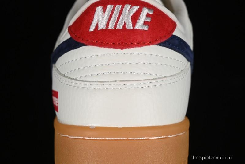 Nike SB Dunk Low Supreme Collaboration - Off White Gum Anniversary Customized Low-Top Casual Skate Shoes - JH8310-945