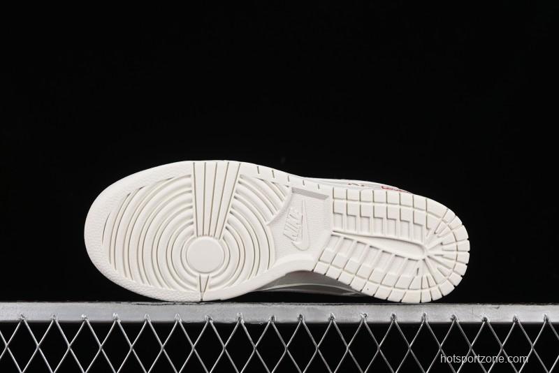 Nike SB Dunk Low Supreme Collaboration - Off-White Swoosh Anniversary High-End Custom Low-Top Casual Skate Shoes - SJ2068-267