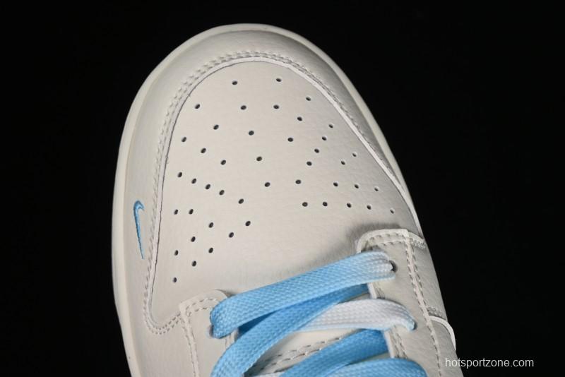 Nike SB Dunk Low Supreme Collaboration - Light Blue Double Swoosh Anniversary Customized Low-Top Casual Sneakers - BB8675-108