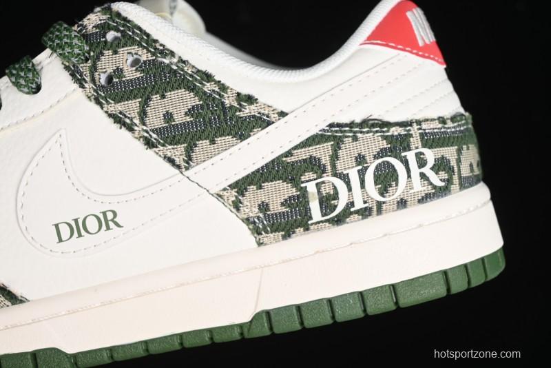 Nike SB Dunk Low Dior Collaboration - Navy Blue Pattern Anniversary High-End Custom Low-Top Casual Skate Shoes - XY1688-005