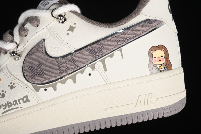 Nike Air Force 1 '07 Low x Capybara "Mona Lisa" Casual Lace-Up Sneakers - LV0506-990