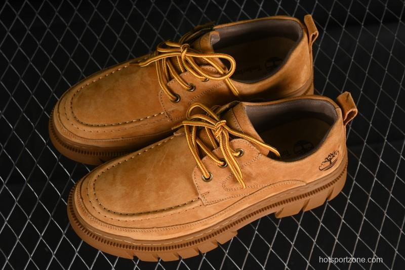 Timberland Low-Top Casual Shoes for Men - 24SS Autumn Collection with Oil-Resistant Italian Leather & Anti-Slip Rubber Outsole - TB73535YELLOW