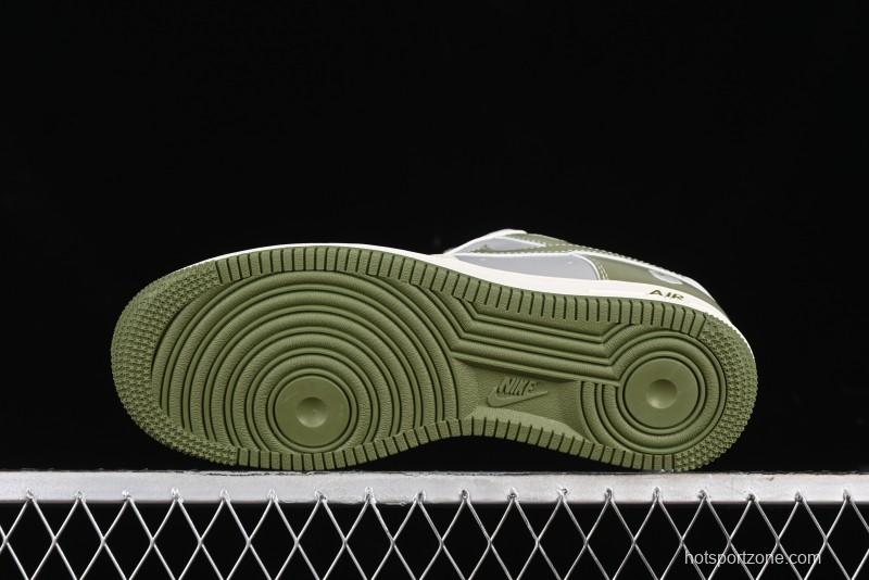 Nike Air Force 1 '07 Low Bape Collaboration - Dark Green Grey Low Top Casual Sneakers BB6566-205