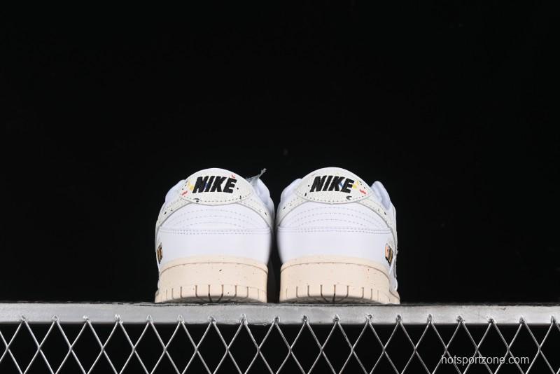 Nike SB Dunk Low Gucci Collaboration - Ink Splatter White Swoosh Anniversary Custom Low-Top Casual Sneakers - FC2025-305