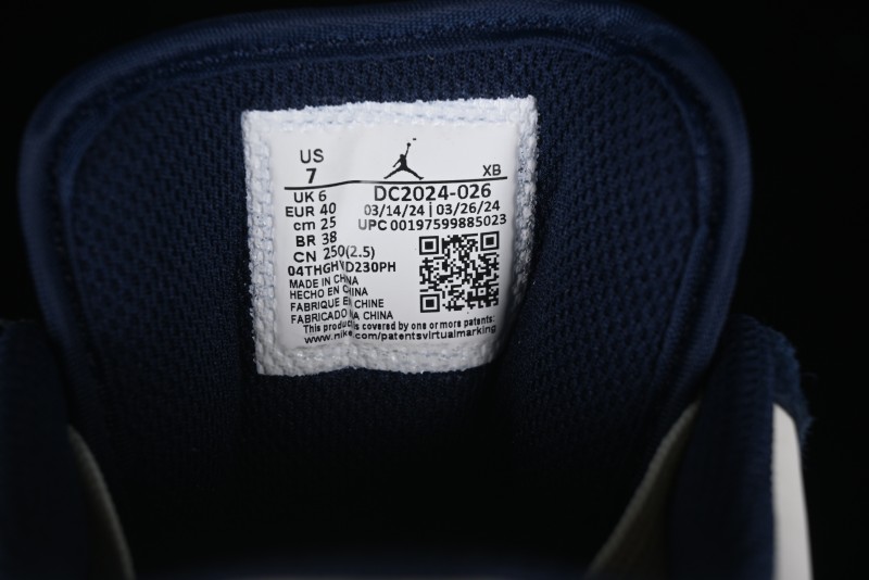 Nike Air Jordan 1 Low Retro Basketball Shoes in White Grey Blue - DC2024-026