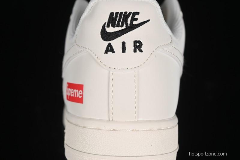 Nike Air Force 1 '07 Low Supreme Collaboration - White Black Two-Tone Low-Top Casual Sneakers - BB7577-217