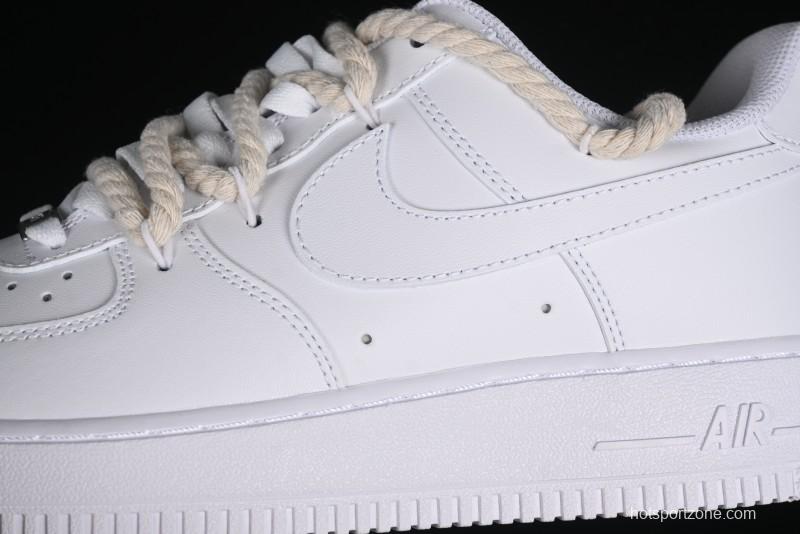 Nike Air Force 1 '07 Low White Deconstructed Casual Sneakers - CW2288-046