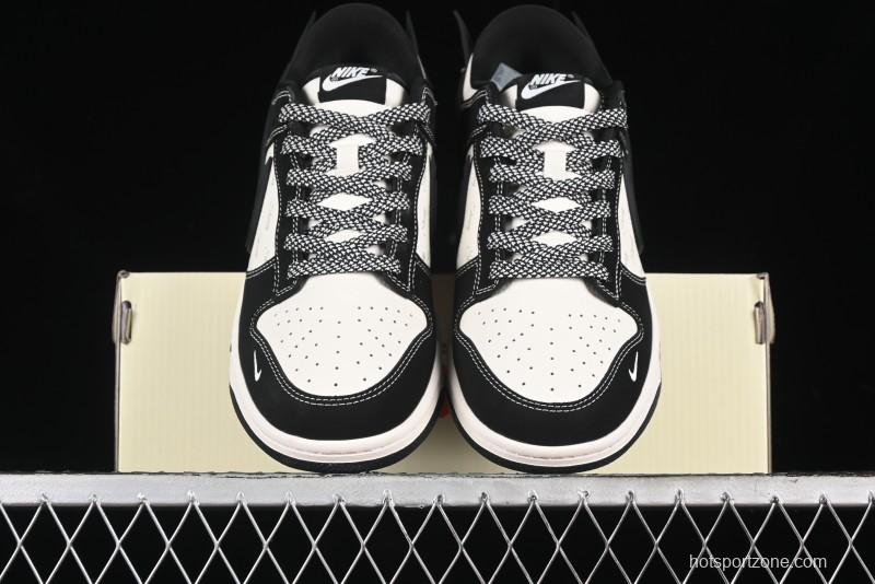 Nike SB Dunk Low x AMBUSH x Stussy Collaboration - Black Stitch Anniversary Custom Low-Top Casual Sneakers - XX2025-358
