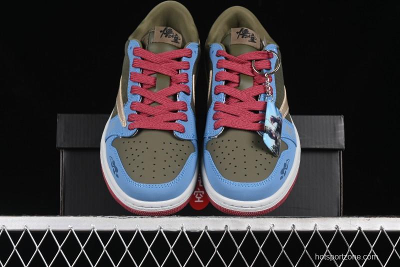 Nike Travis Scott x Fragment Design x Air Jordan 1 Low OG SP AJ1 Low Top Casual Sneakers - CH6336-015