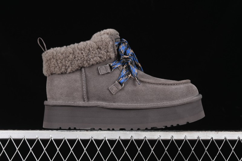 UGG Classic Mini II Fur Lace-Up Platform Mini Boots with Treadlite Outsole - 1143954