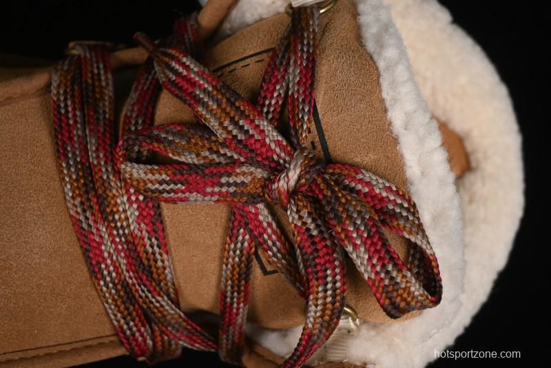 UGG Classic Mini II Fur Lace-Up Platform Short Boots with Treadlite Outsole - 1143954