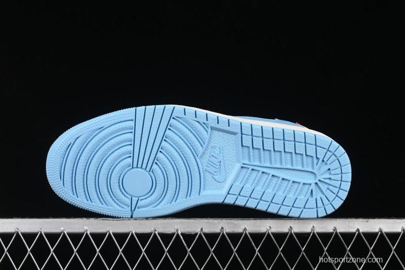 Nike Travis Scott x Fragment Design x Air Jordan 1 Low OG SP AJ1 Supreme North Face Collaboration - DIY1688-002