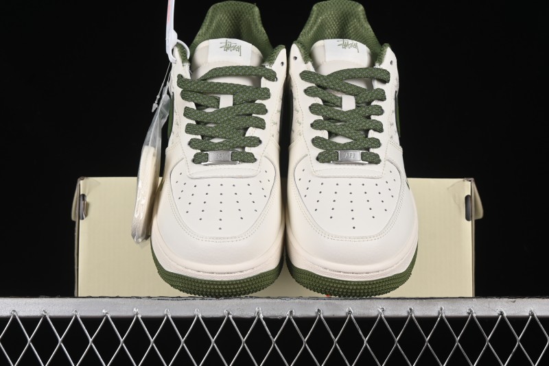 Nike Air Force 1'07 Low Stussy Collaboration - White Mint Green Low-Top Casual Sneakers - XZ3328-003