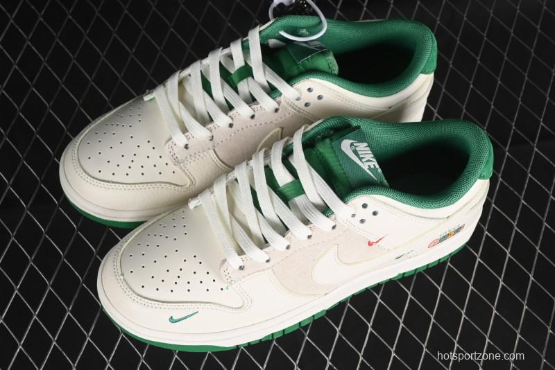 Nike SB Dunk Low Gucci Collaboration - Custom White Swoosh Leather Patch Anniversary Edition Low-Top Casual Skate Shoes - KK1688-052