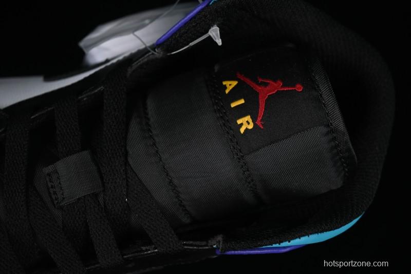 Nike Air Jordan 1 Mid AJ1 Lakers Colorway Black White Purple Mid-Top Casual Sneakers - DQ8426-154