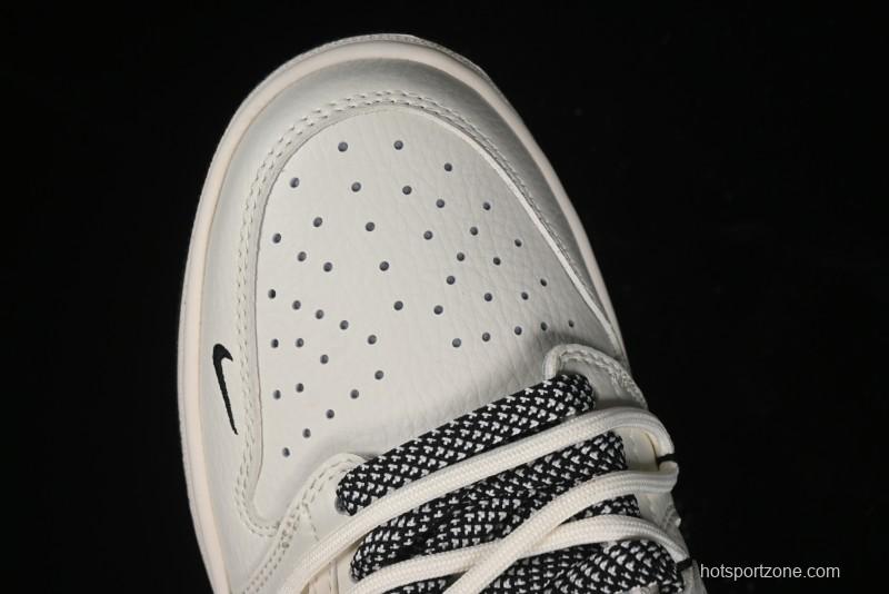 Nike Travis Scott x Fragment Design x Air Jordan 1 Low OG SP AJ1 Black Logo Drawstring Low-Top Casual Sneakers - SJ0086-135