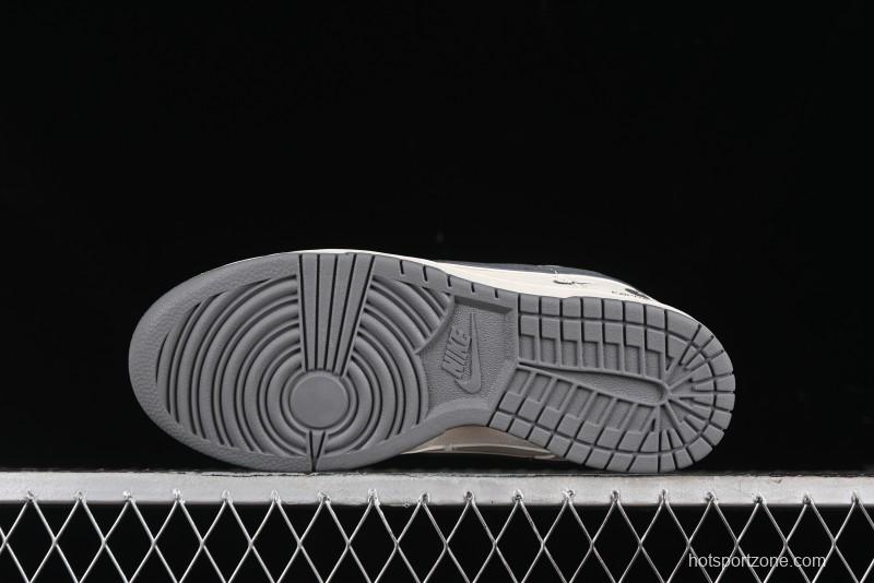 Nike SB Dunk Low Carhartt Collaboration - Off White Grey Swoosh Anniversary Custom Low-Top Casual Skate Shoes - SJ1089-006