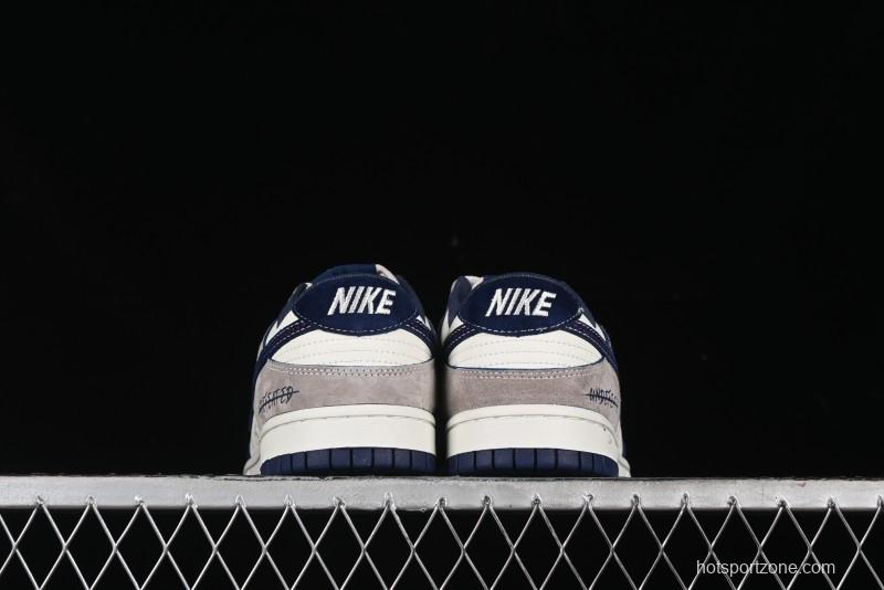 Nike SB Dunk Low UN Collaboration - Splatter Navy Swoosh Anniversary Custom Low-Top Casual Skate Shoes - DJ2024-041