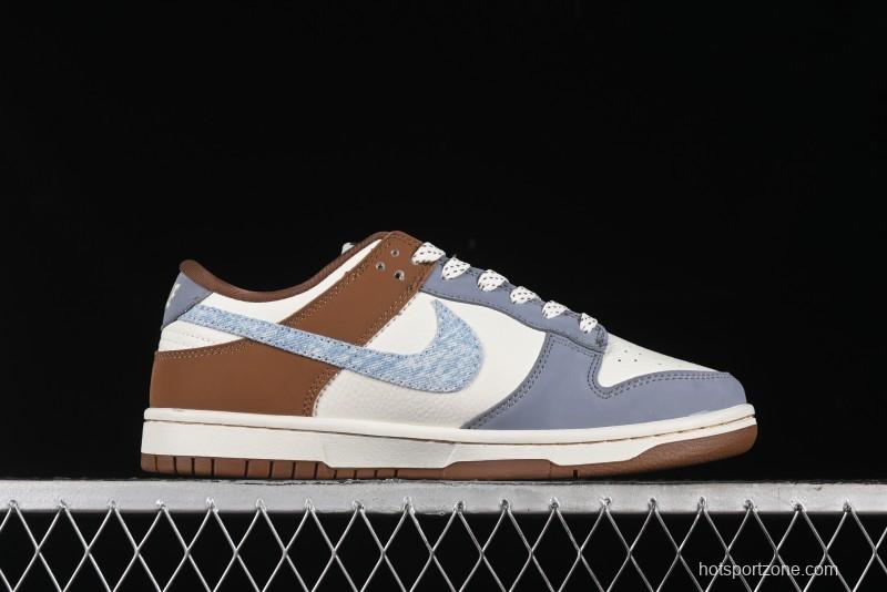 Nike SB Dunk Low Levi's Collaboration - White Grey Brown Anniversary Customized Low-Top Casual Sneakers - JH8310-958