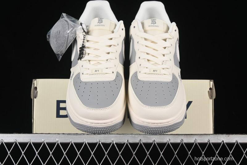 Nike Air Force 1 '07 Low Burberry Collaboration - Beige Grey Low-Top Casual Sneakers - BB8588-225