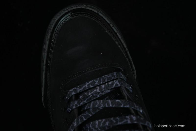 Nike Air Jordan 3 Retro Basketball Shoes in Midnight Black - CT8532-001