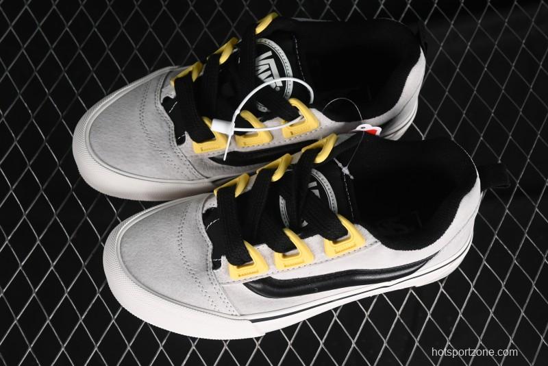Vans Knu Skool Low Top Retro Casual Vulcanized Sneakers in Grey Black - VN000CZUVA3