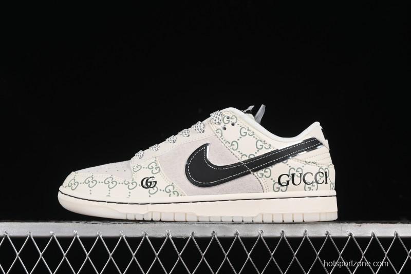 Nike SB Dunk Low Gucci Collaboration - Crystal Green Pattern Anniversary High-End Custom Low-Top Casual Sneakers - XY1688-104
