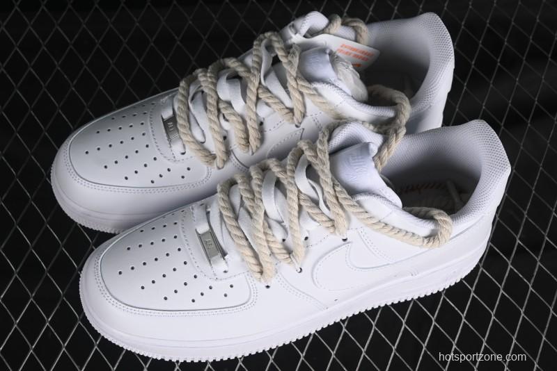 Nike Air Force 1 '07 Low White Deconstructed Casual Sneakers - CW2288-046