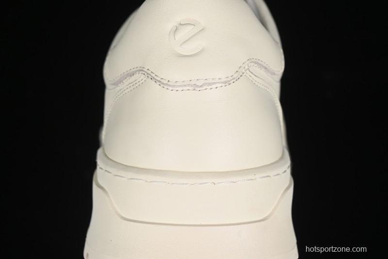 ECCO Street Light Series Autumn Platform Round Toe Versatile Casual White Sneakers 63311901002